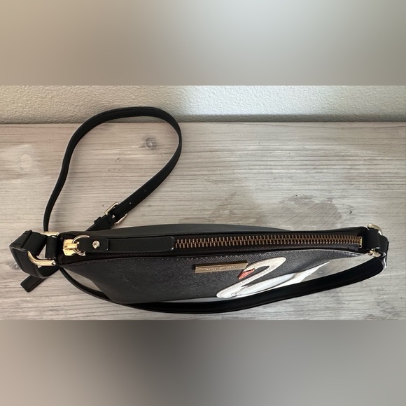 Rare Kate Spade Swan Around Millie Black Saffiano Leather Crossbody Bag - Picture 2 of 8